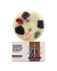Large Seven Chakra Crystal Candle — Moon Beams — view 1
