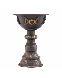 Antique Copper-Finish Triple Moon Ritual Goblet — 8 × 13cm — view 1