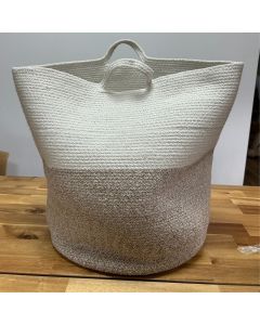 Large Beige Cotton Rope Laundry & Storage Basket — 45 × 40cm — view 1