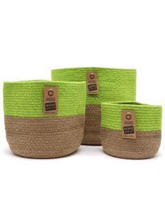 Cotton Rope Storage Baskets — Set of 3, Pistachio — view 1