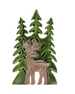 Standing Stag in the Forest 3D Mango Wood Decoration — view 1
