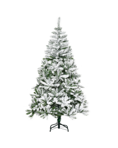 HOMCOM 6ft Snow Flocked Artificial Christmas Tree with 750 Tips