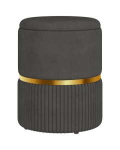 HOMCOM Round Storage Footstool – Grey