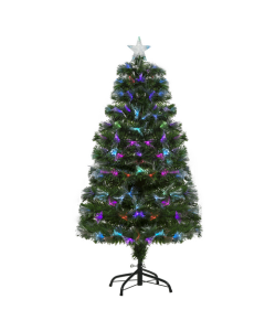 HOMCOM 4ft Multicoloured Fibre Optic Christmas Tree