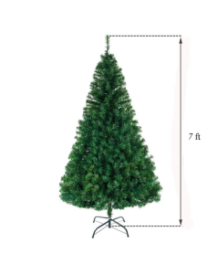 7ft Artificial Christmas Tree with Metal Stand – 1,100 Tips