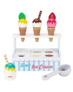 SOKA Wooden Mini Ice Cream Shop Play Set – 14 Pieces