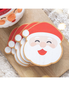 Jolly Santa Christmas Coaster Set — view 1