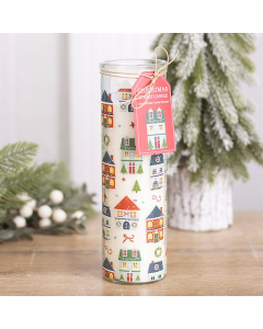 Christmas Street Print Gingerbread Cookie Tube Candle — view 1