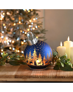 18cm Blue Bauble Light-Up Decoration — view 1