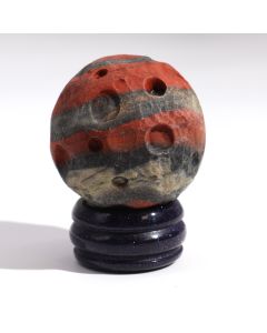 Red Jasper Gemstone Planet with Goldstone Stand — Mars — product view
