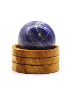 Afghan Lapis Gemstone Sphere with Stand — 50mm — product view